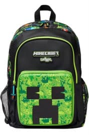 Minecraft Creeper School Backpack for Kids | Green & Black | Pack of 1 Pc