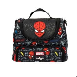 Spider-Man Lunch Bag with Shoulder Strap | Double Compartment | Pack of 1 Pc