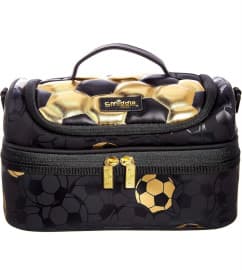 Football Print Lunch Bag with Top Handle | Black & Gold | Pack of 1 Pc