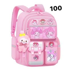 My Melody 16 Inch School Backpack with Plush Charm for Girls | Pink | Pack of 1 Pc
