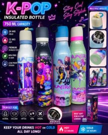 KPOP Water Bottle for Kids | 750 ml | Color as per Stock dispatched | Pack of 1 Pc