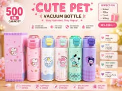 Kuromi Water Bottle for Kids | 500 ml | Style 2 | Color as per Stock dispatched | Pack of 1 Pc