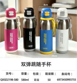 Insulated Water Bottle | 580 ml | Color as per Stock dispatched | Pack of 1 Pc