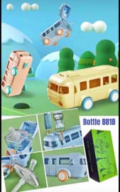 Bus Shaped Water Bottle for Kids | Color as per Stock dispatched | Pack of 1 Pc
