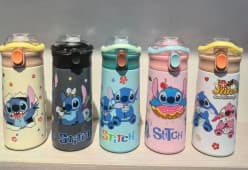 Stitch Water Bottle for Kids | 450 ml | Color as per Stock dispatched | Pack of 1 Pc