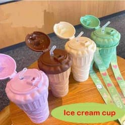 Ice Cream Shaped Water Bottle for Kids | Style 2 | Color as per Stock dispatched | Pack of 1 Pc