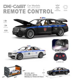Die-Cast Remote Control Police Sedan with Smoke, Lights & Sound | 2.4GHz Chargeable RC Car | Color as per Stock dispatched