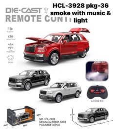 Die-Cast Remote Control Premium Luxury SUV with Smoke, Music & Lights | 2.4GHz Chargeable RC Car | Color as per Stock dispatched