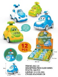 Press City Car Toy Box (Pack of 12) | Return Gift Toys for Kids