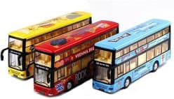 Kidoyz Luxury Bus Die-Cast Metal Bus Toy | Medium Alloy Scale Model Bus | Collectible Vehicle Toy for Kids | Color As Per Stock
