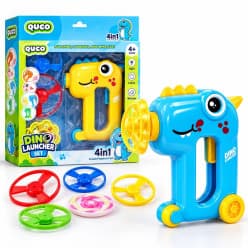 4-in-1 Dinosaur Launcher Toy with Flying Discs & Spinner | Interactive Toy