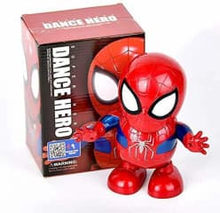 Kidoyz Dancing Spider Man Hero Toy | Dance Hero Superhero Figure with Glowing LED Lights on Chest, Eyes & Hands | Gift for Kids