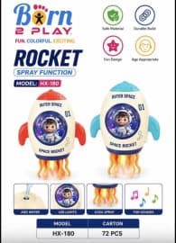 Kidoyz Space Rocket Toy with Water Spray | Astronaut Rocket with LED Lights & Fun Sounds | Color As Per Stock