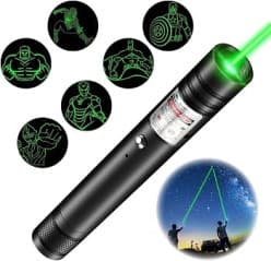 Kidoyz 6-in-1 Green Laser Pointer Pen | Projects Superhero Outline Shapes | Never Point at Eyes | Not for Young Children