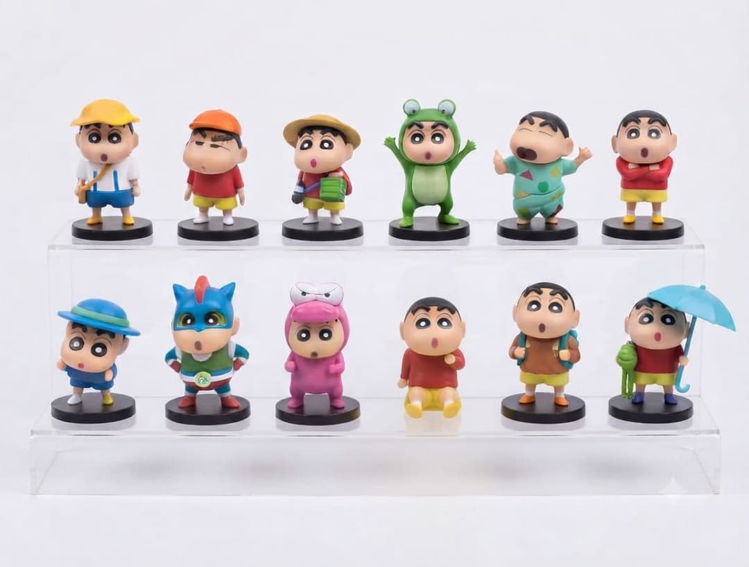 Mini Characters. Random Shinchan Mini Figures Set (3-Inch) | Cartoon Collectible | Kidoyz
