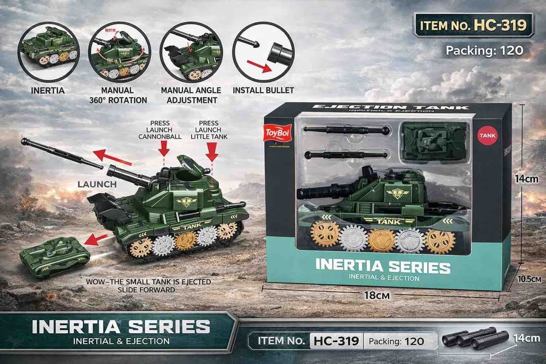 Store Tank Inertia Series Army Tank Toy with Launching Mini Tank | Kidoyz